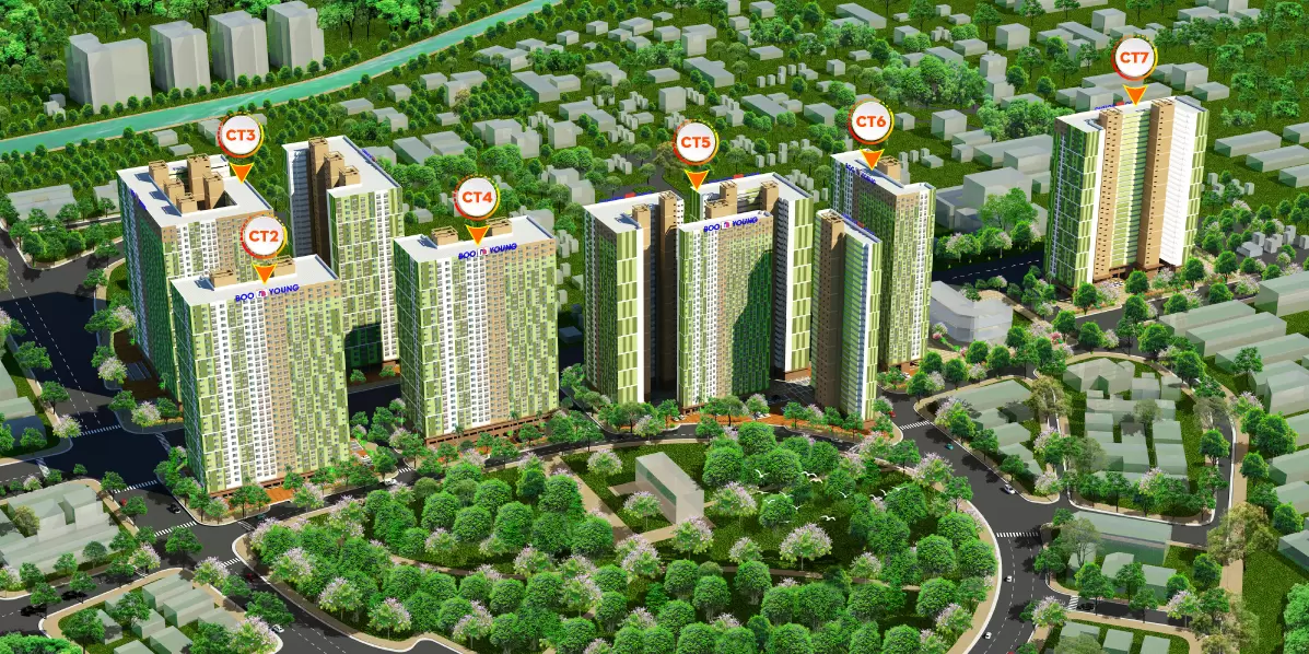 Phối cảnh tổng thể dự án Booyoung